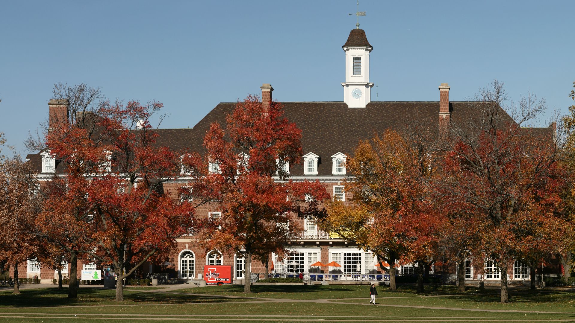University of Illinois at Urbana-Champaign, main campus (Quad) with the Illini Union building in the background.