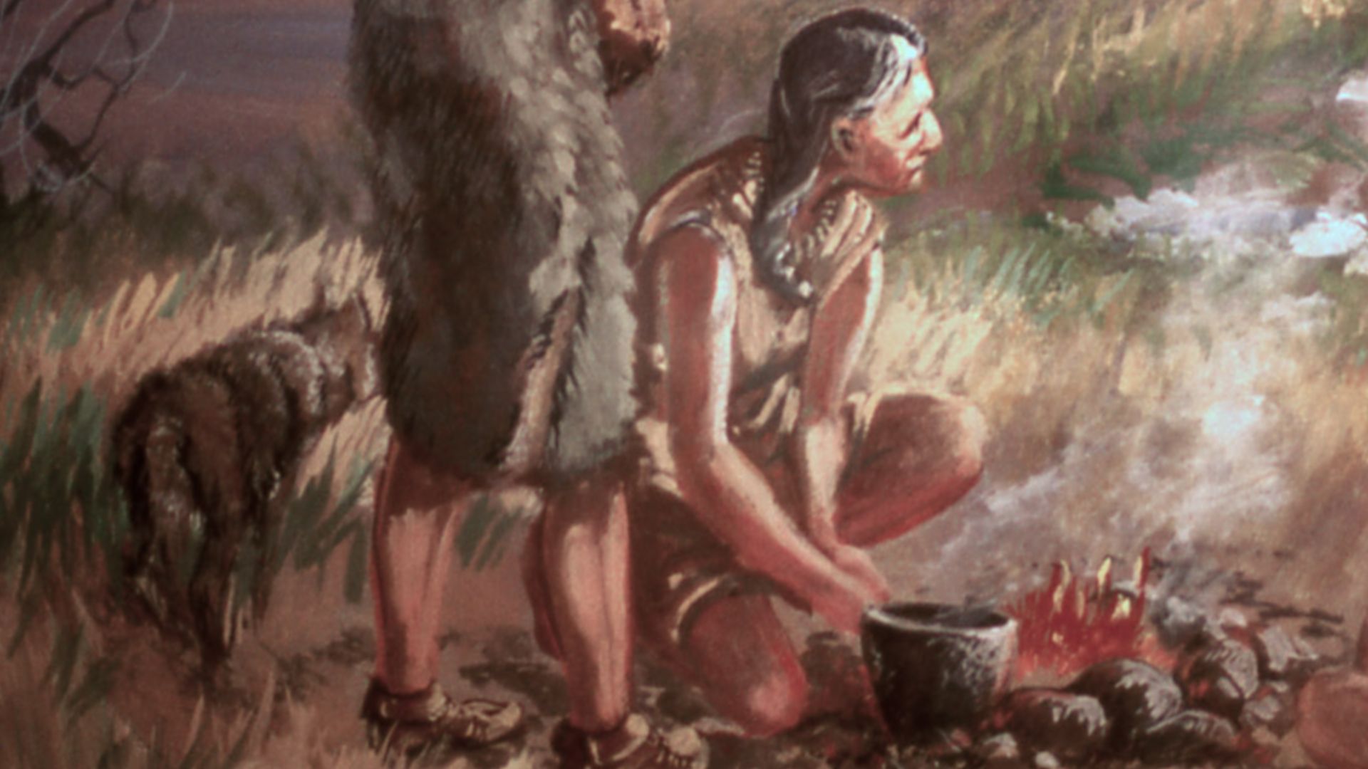Early human history (book illustration); Artist unknown; No date; History - Indians