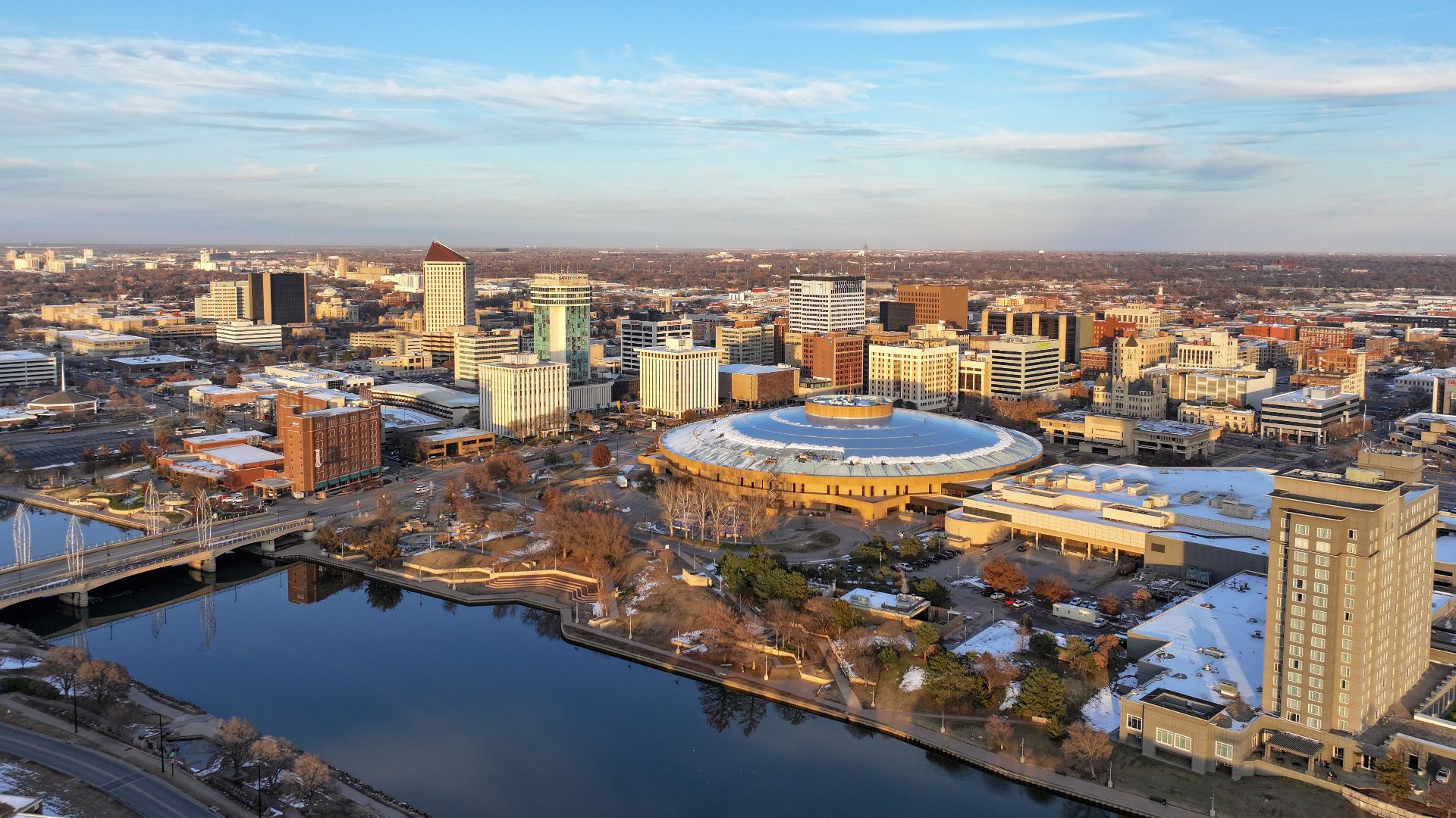 Wichita, Kansas skyline aerial view