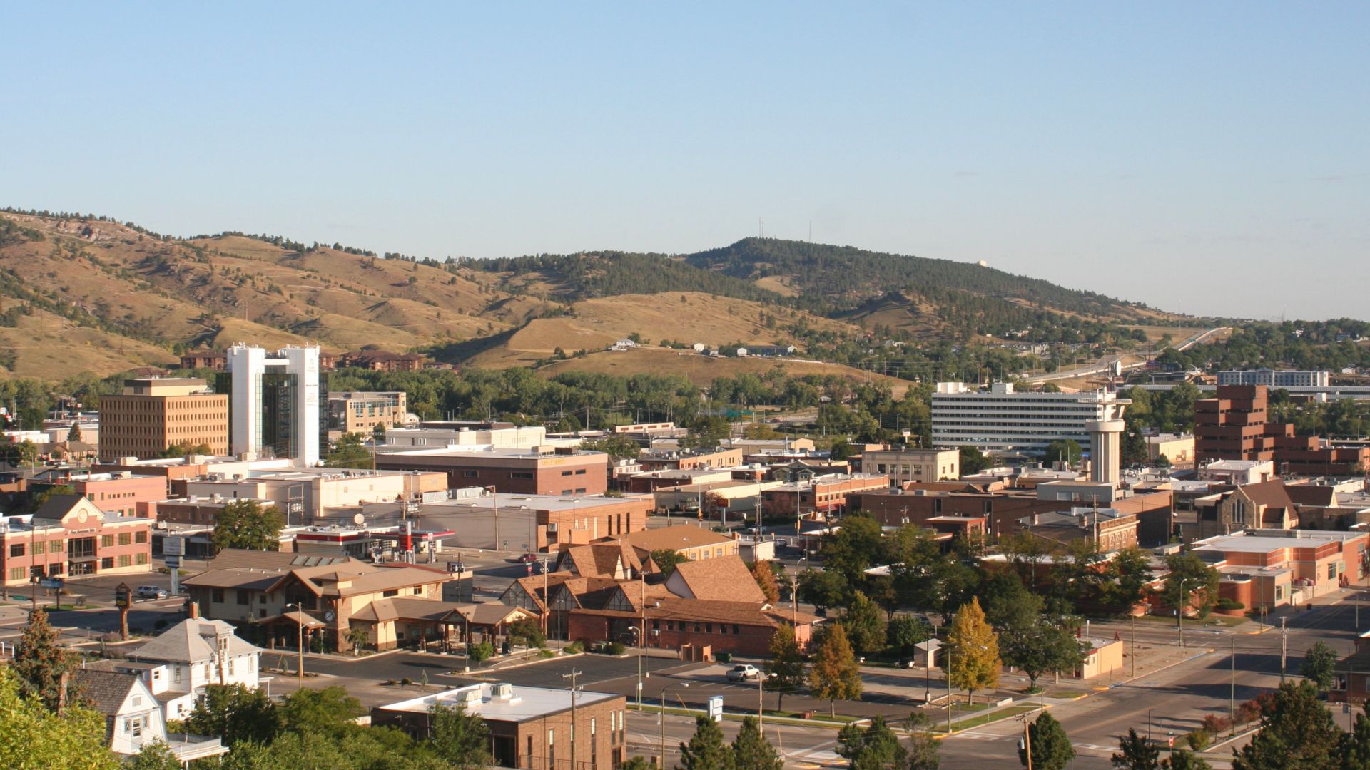 Skyline of Rapid City, South Dakota, taken from Hillcrest Drive