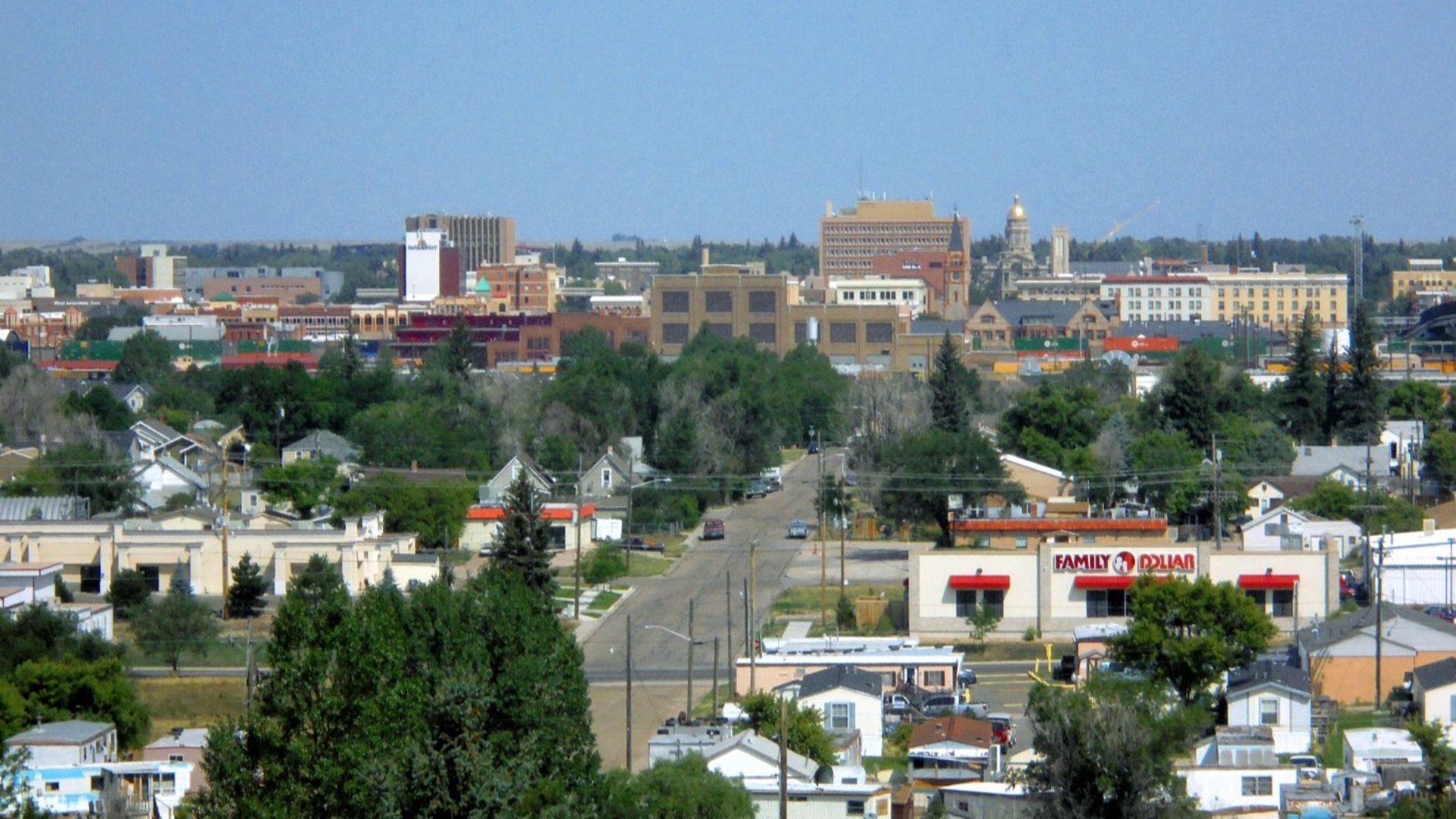 Downtown Cheyenne, looking north from I-80