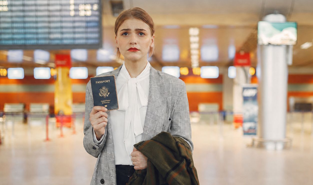Sad Woman With An Old Passport