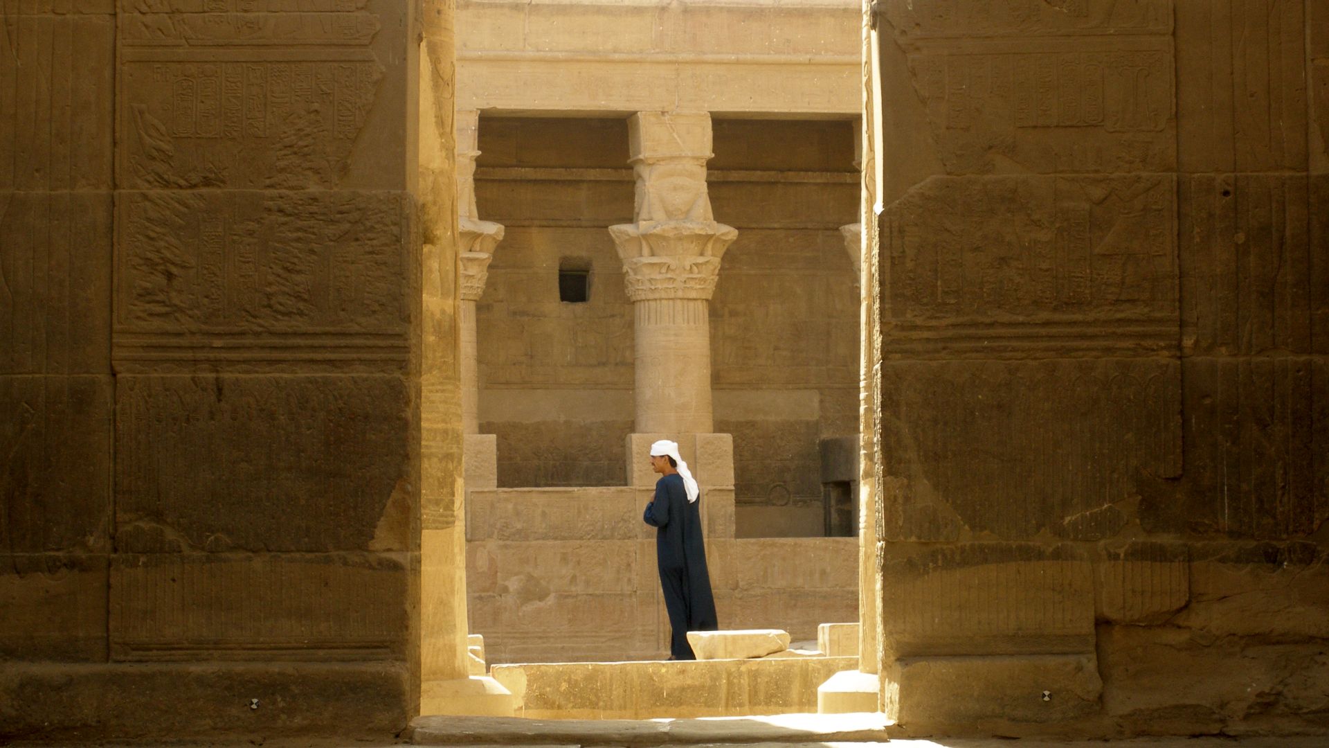 The Temple of Isis from Philae, Ancient Egypt, Lake Nasser, Egypt.