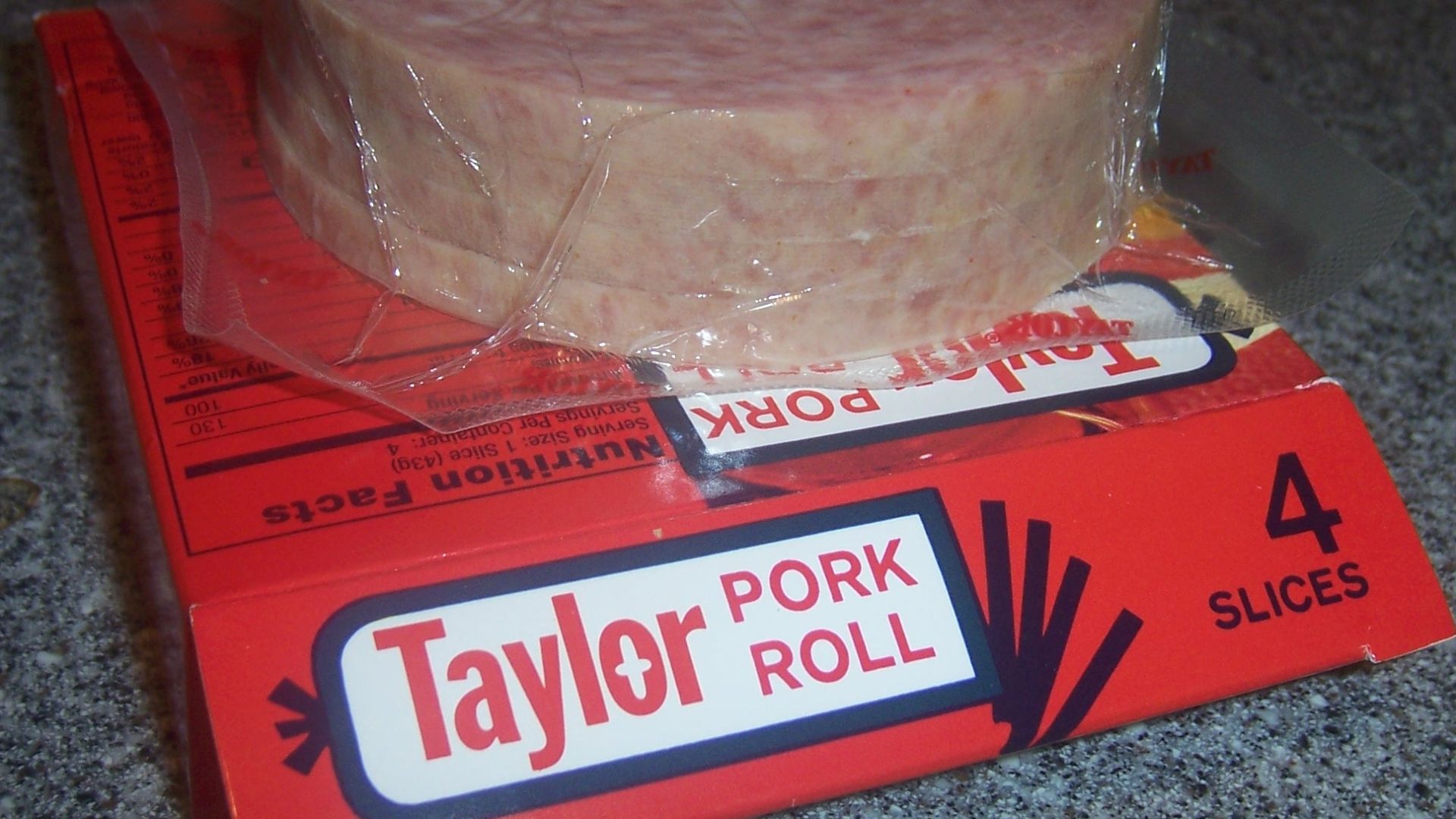 A package of Taylor pork roll (Taylor Ham)