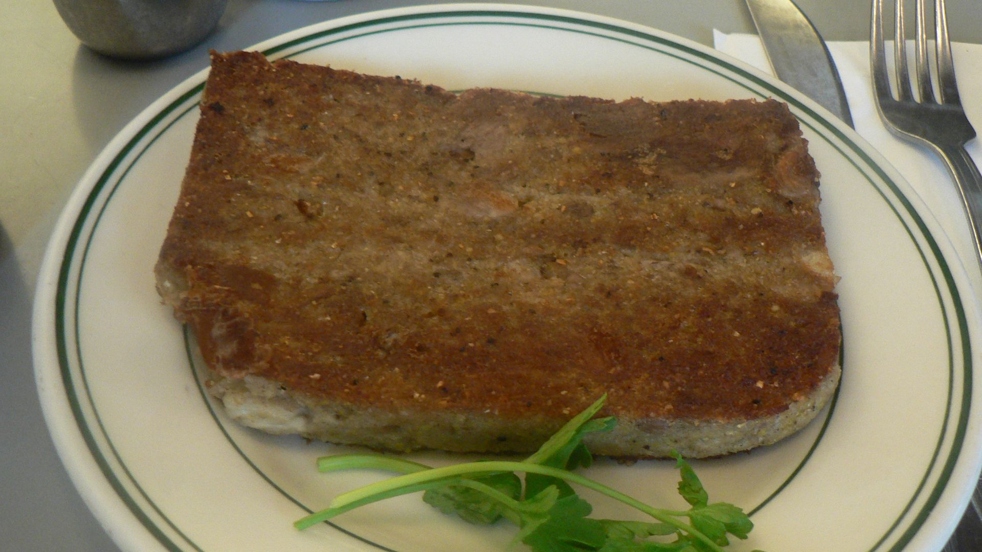 Scrapple, served in a restaurant.