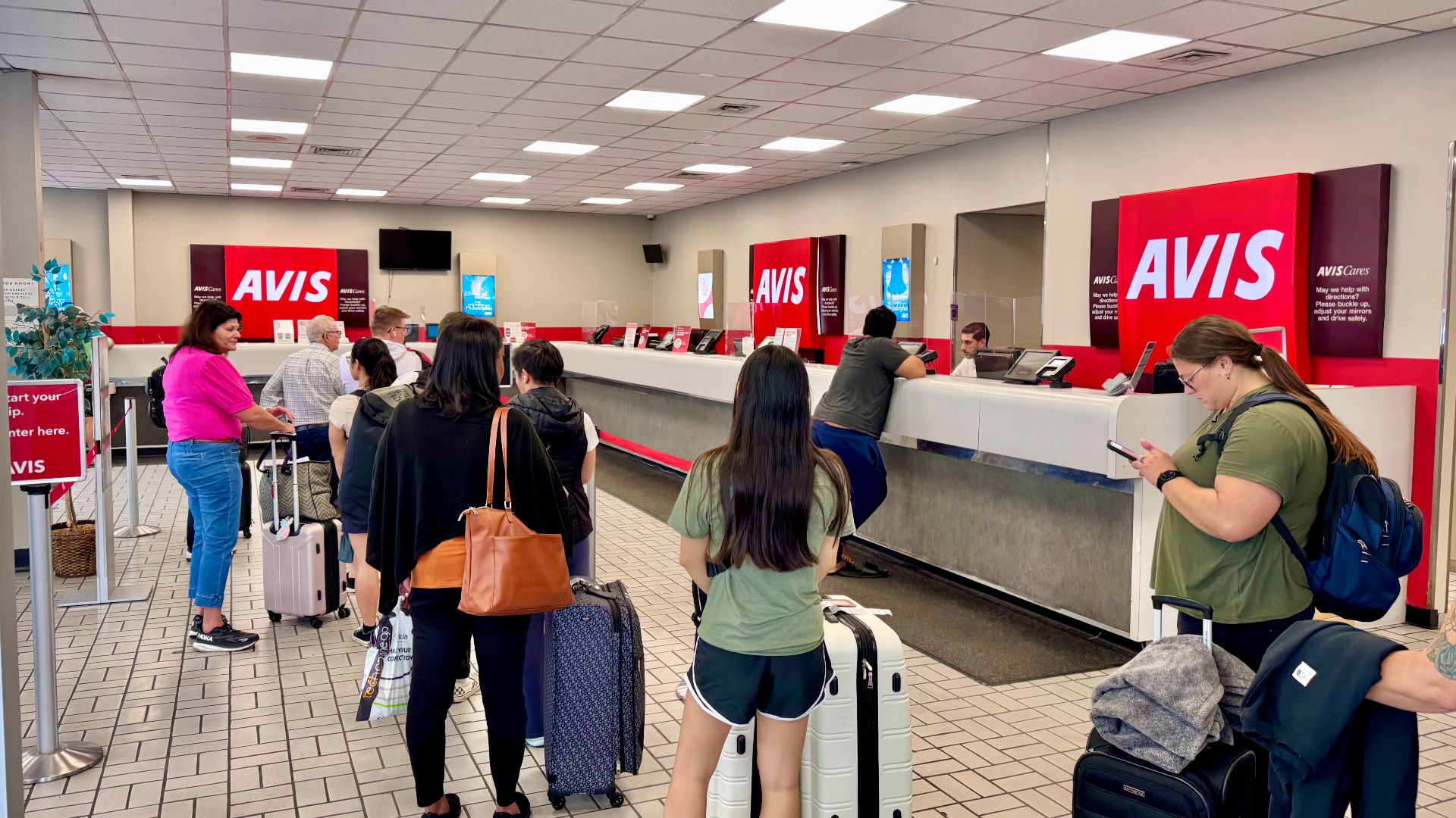 Avis car rental agency at Philadelphia International Airport