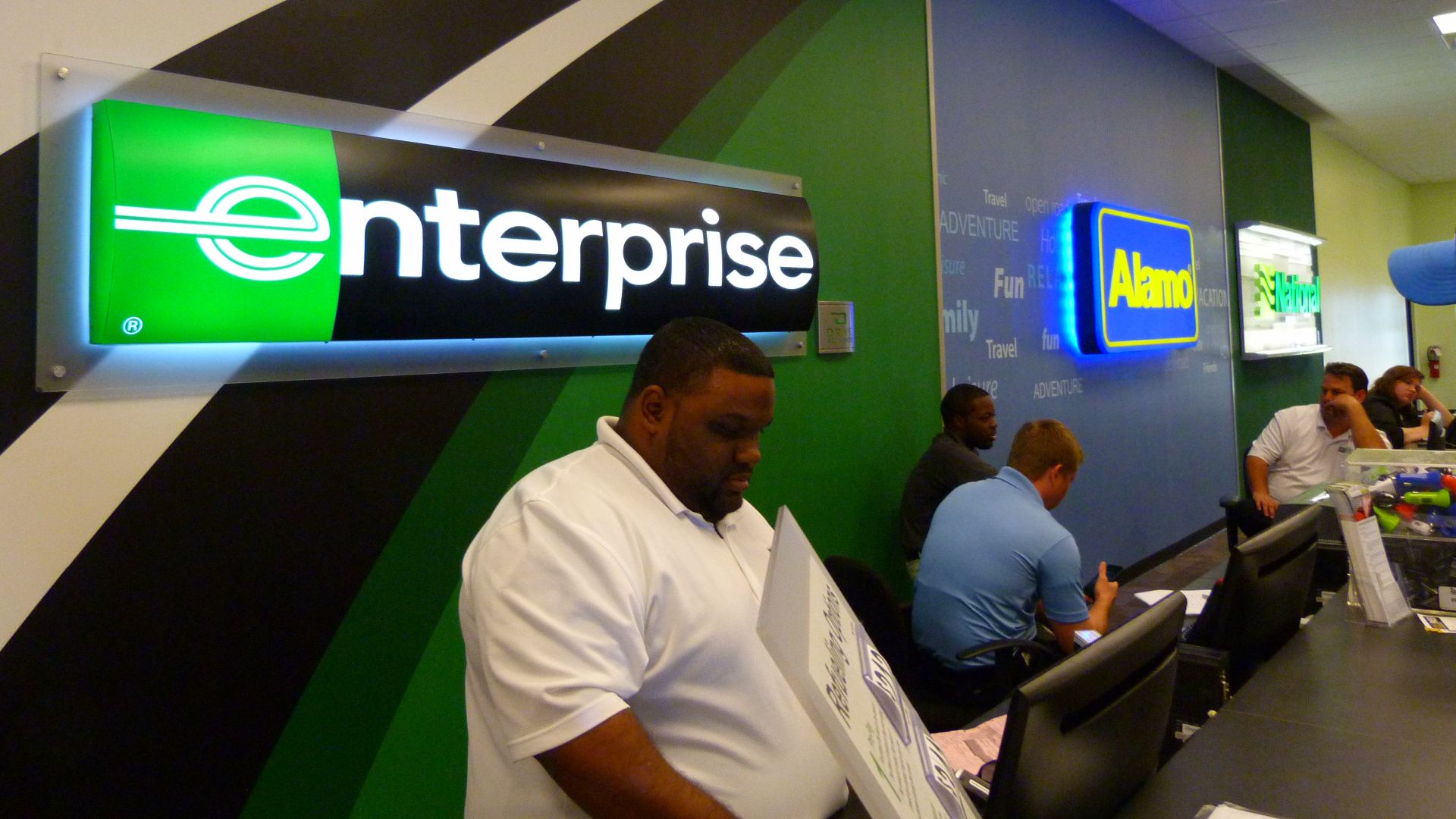 Enterprise, Alamo and National Car Rental Counter