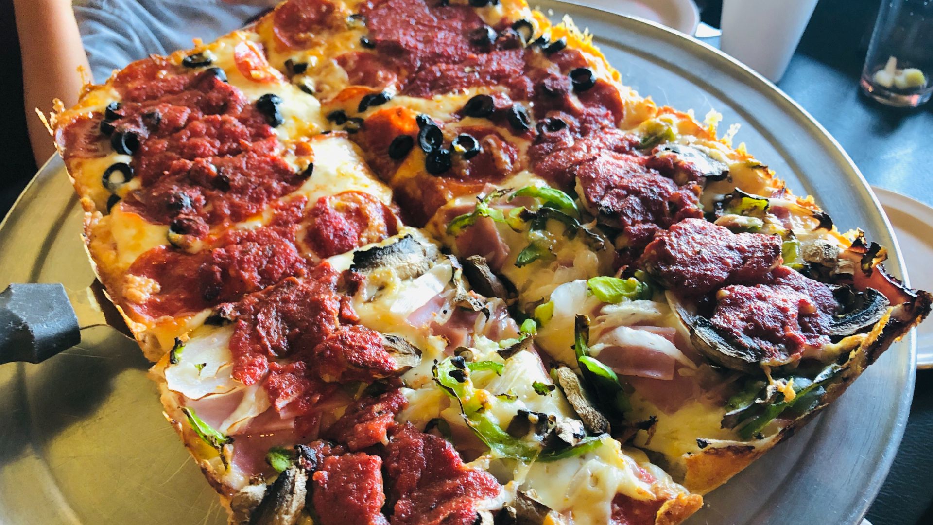 Detroit-style pizza from Shield's