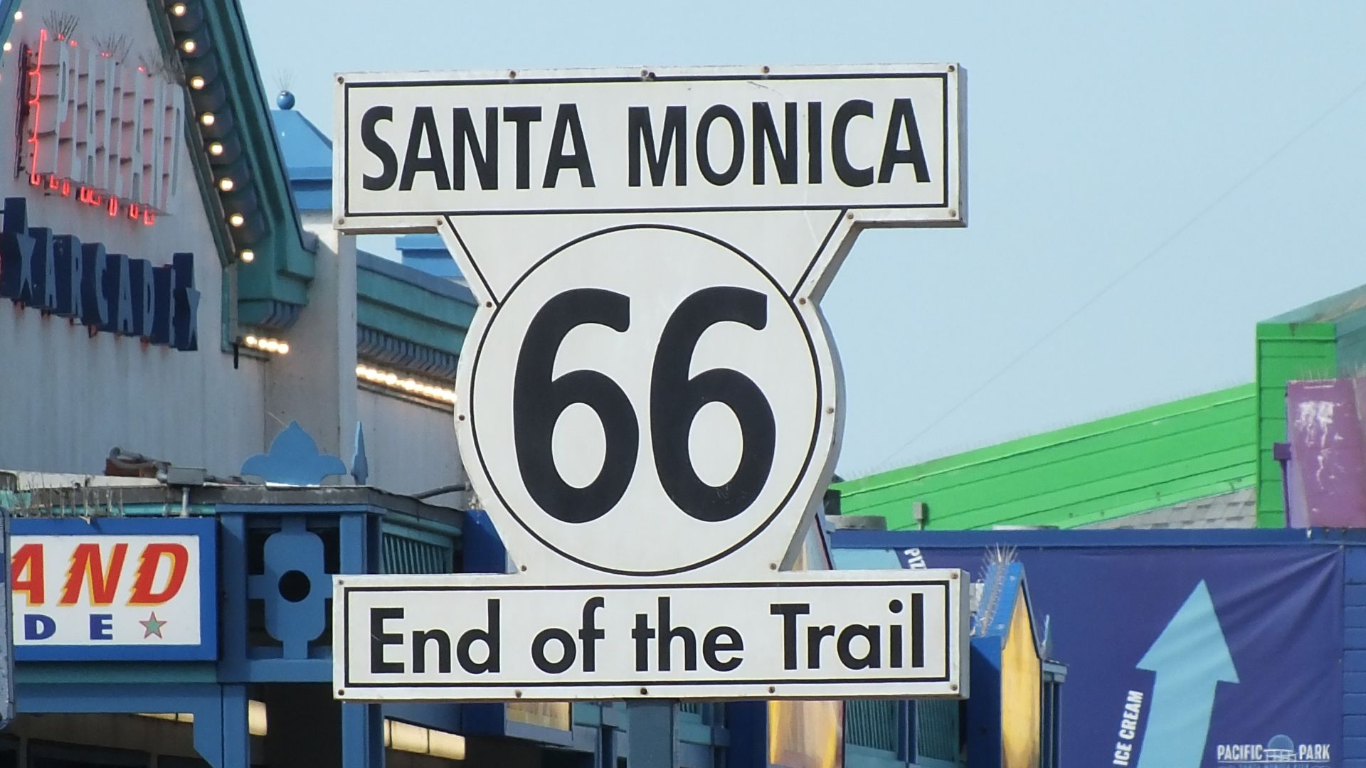 Znak na końcu Route 66 w Santa Monica