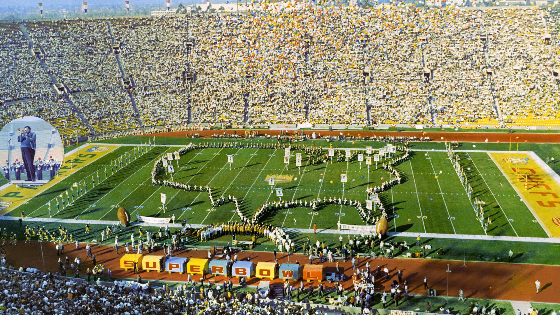 University of Arizona Symphonic Marching Band & Grambling State University Marching Band, Al Hirt, Anaheim High School Drill Team and Flag Girls