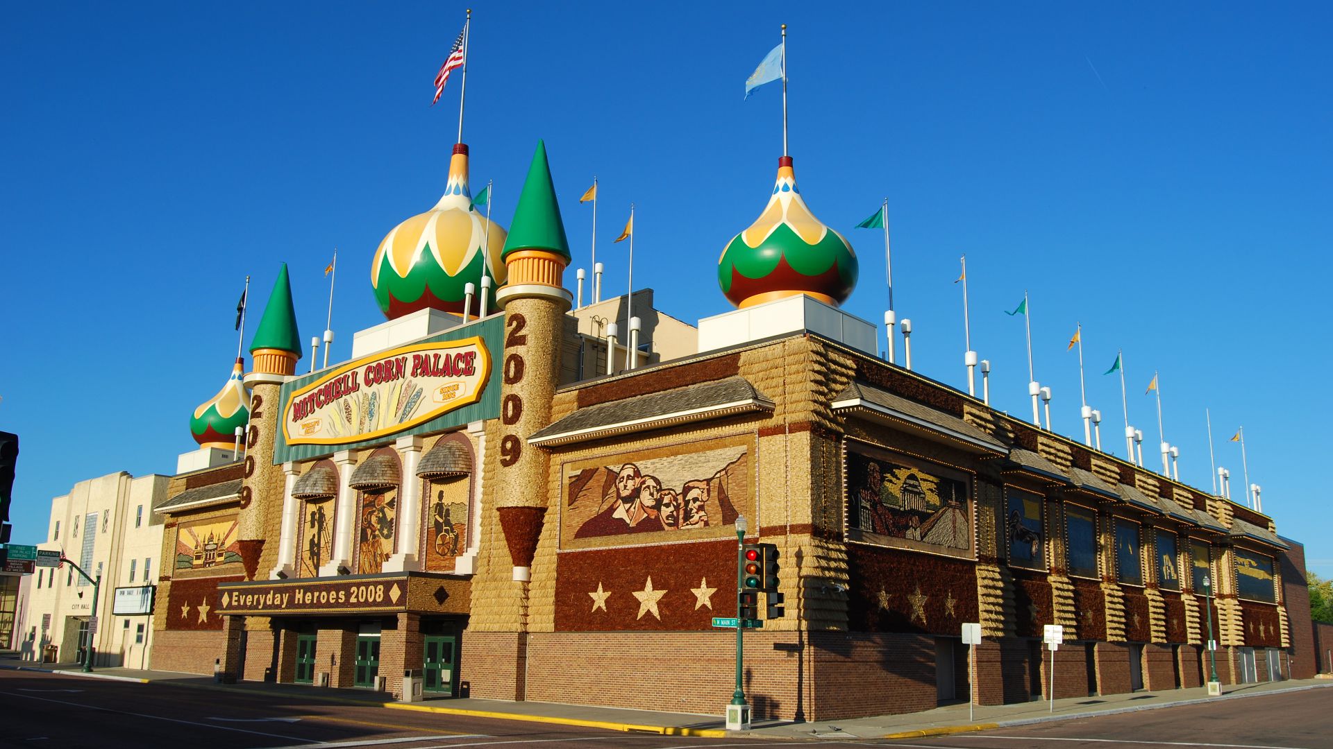 Mitchell Corn Palace, Mitchell, South Dakota.  Shown in 2008 decorations.