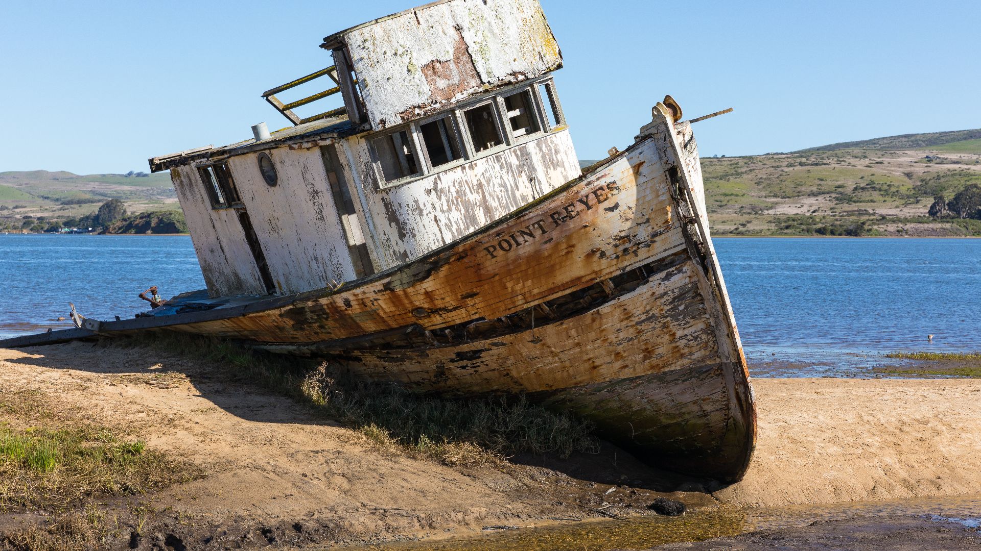 Shipwreck Point Reyes in Inverness on the southwest shore of Tomales Bay, Marin County, California