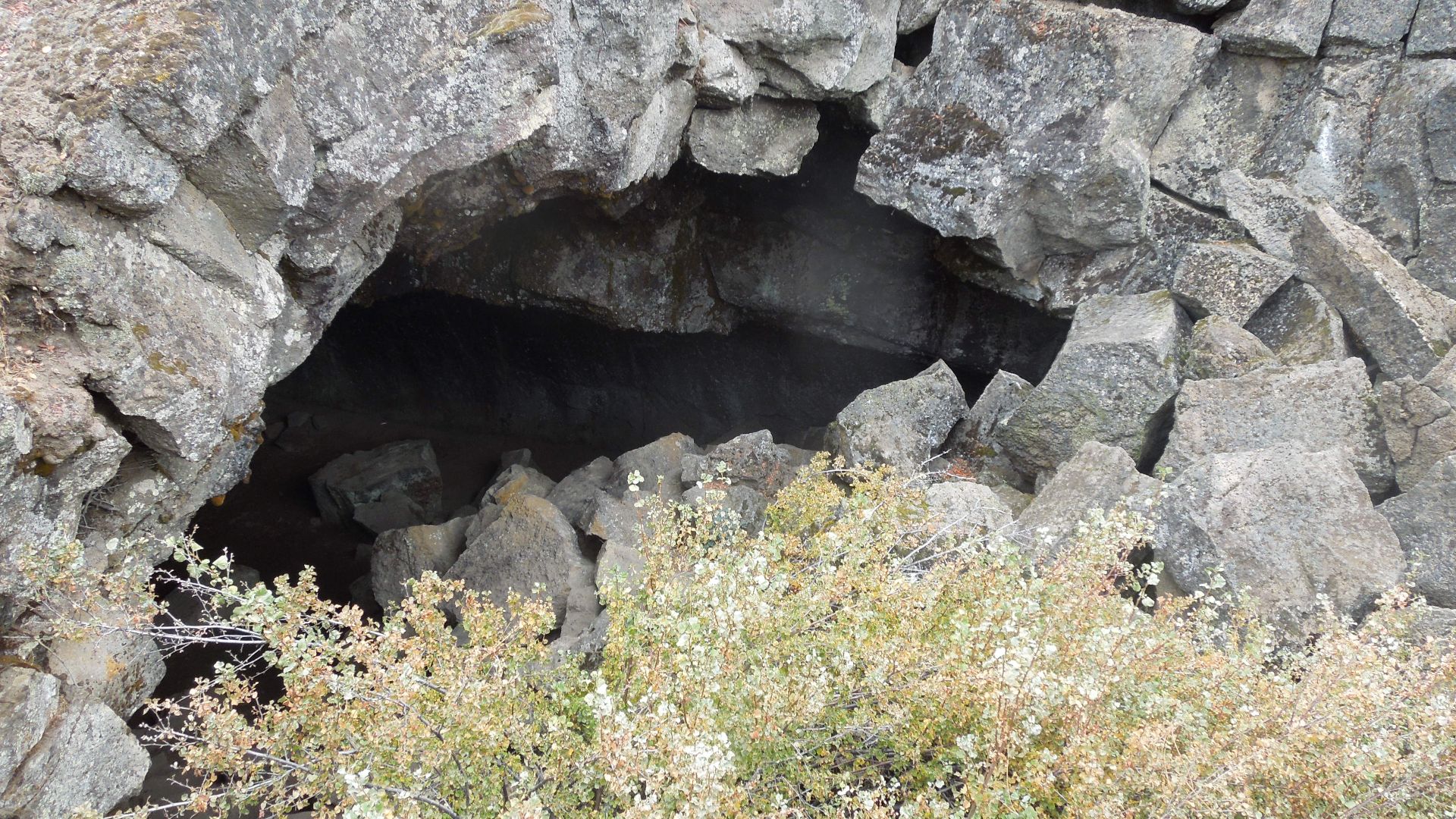 Entrance to the Subway Cave lava tube in Shasta County, California.