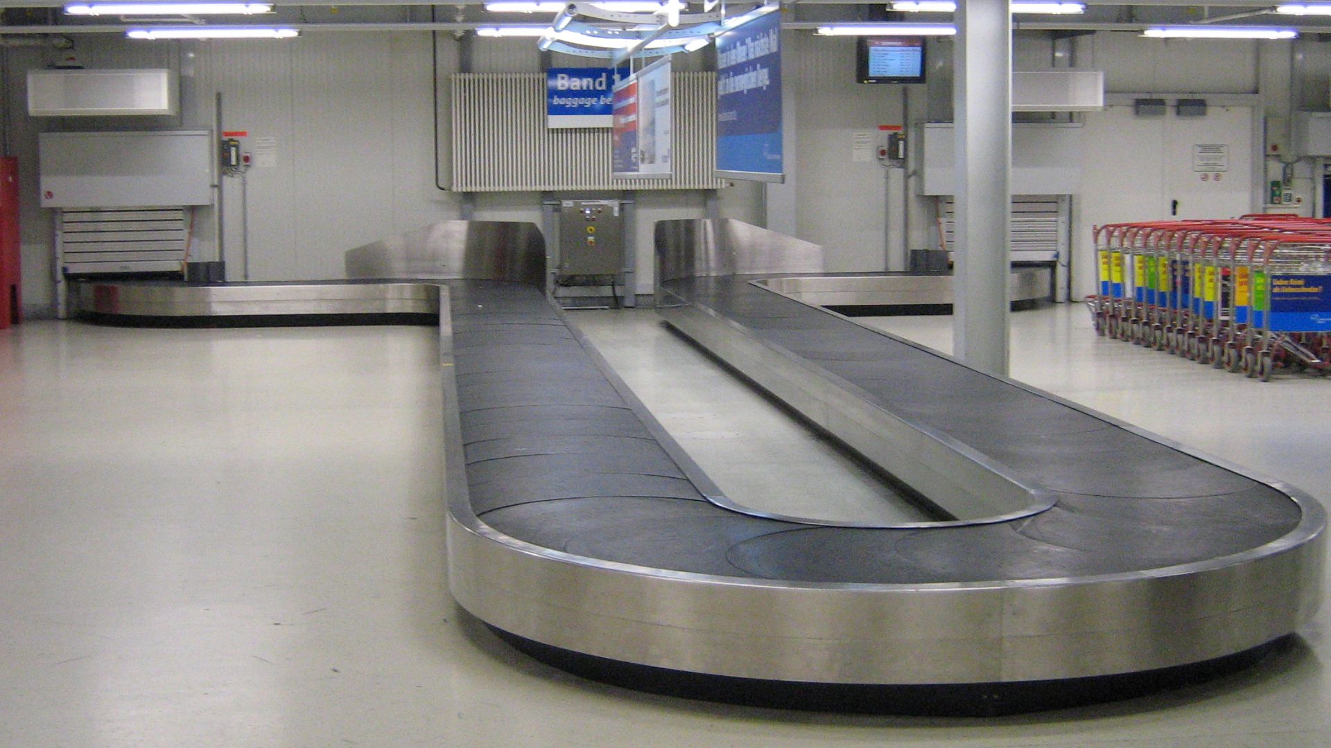 Baggage reclaim at Frankfurt-Hahn Airport in Germany