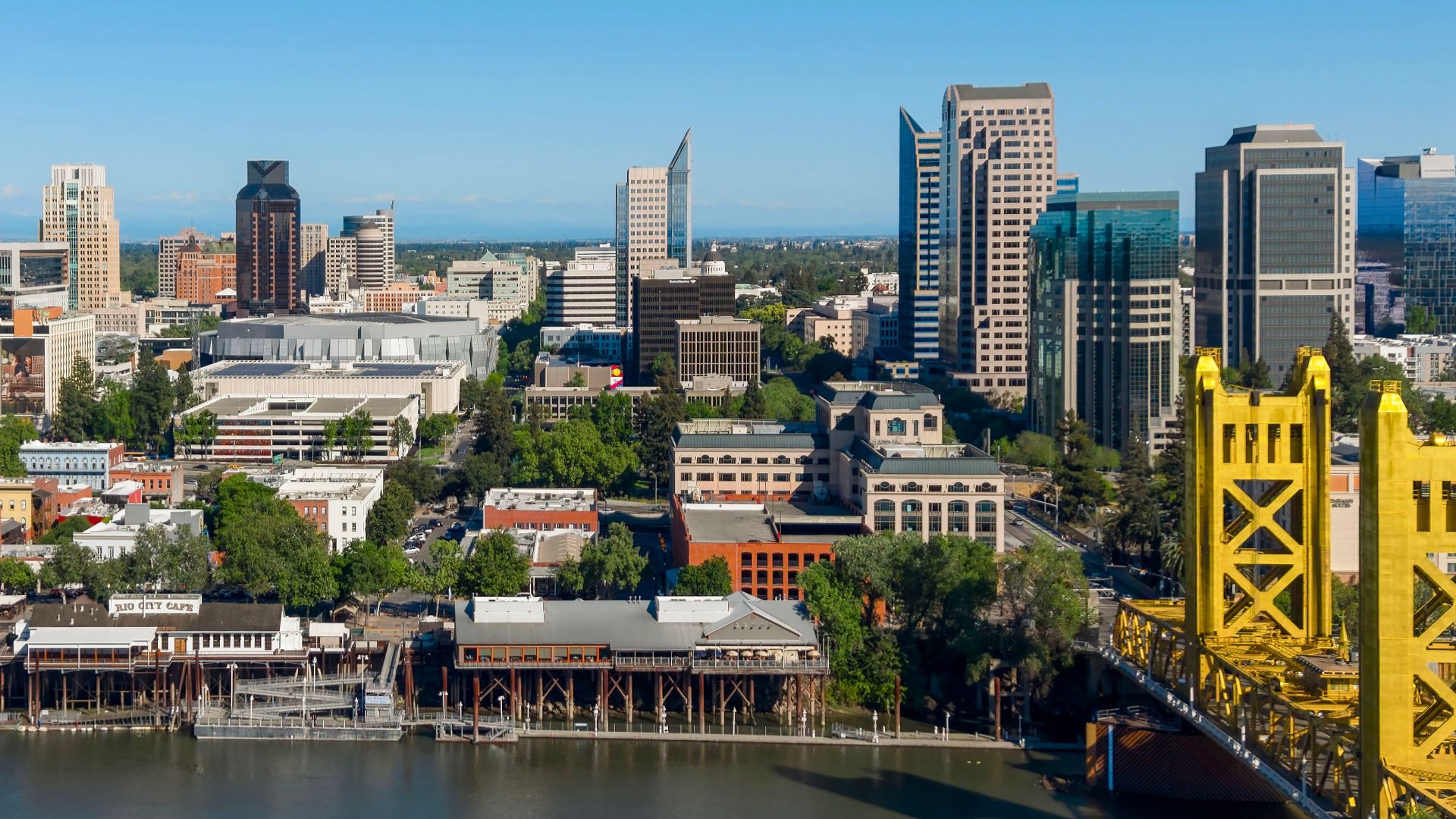 The skyline of Sacramento, California, pictured in April 2026.