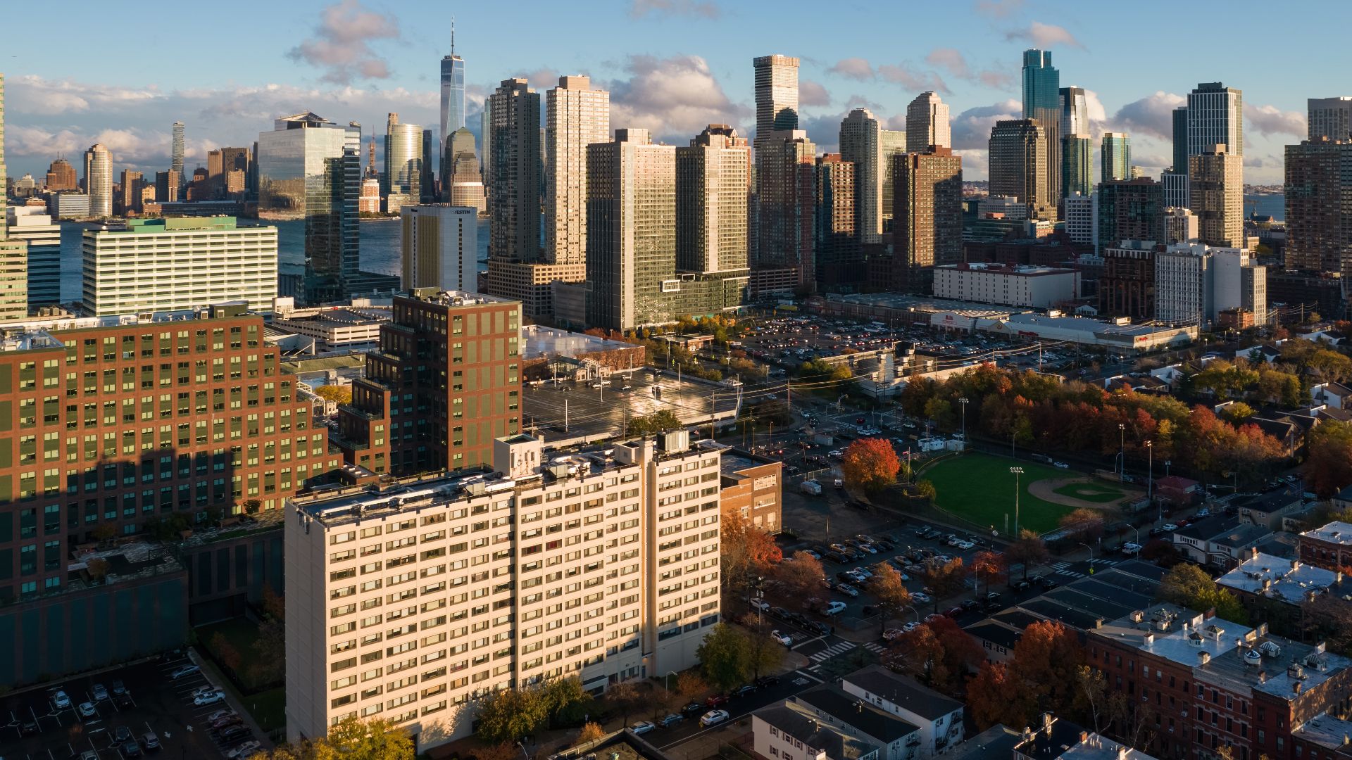 Hamilton Park and Downtown, Jersey City, New Jersey.