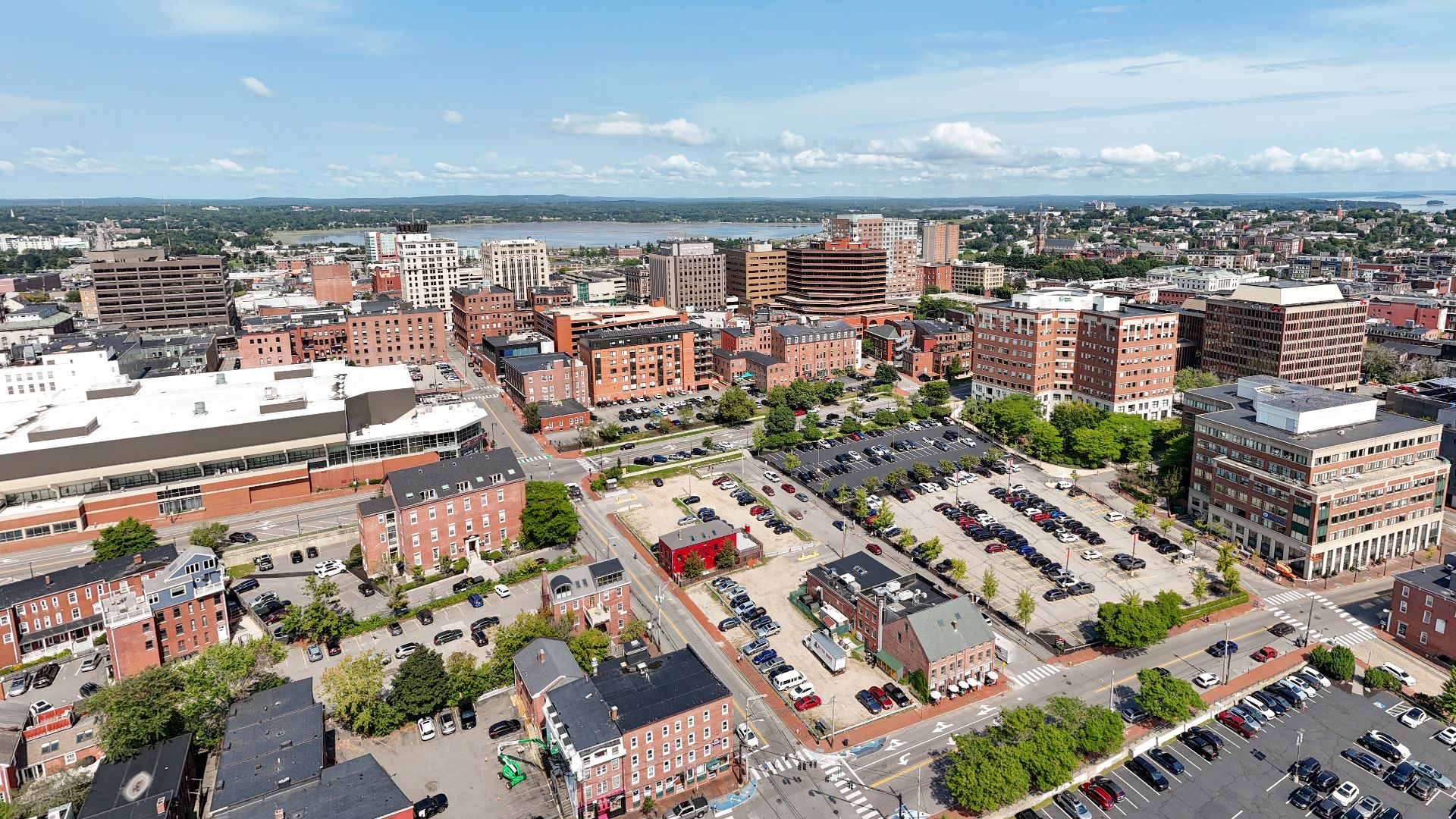 Aerial view of Portland, Maine's skyline