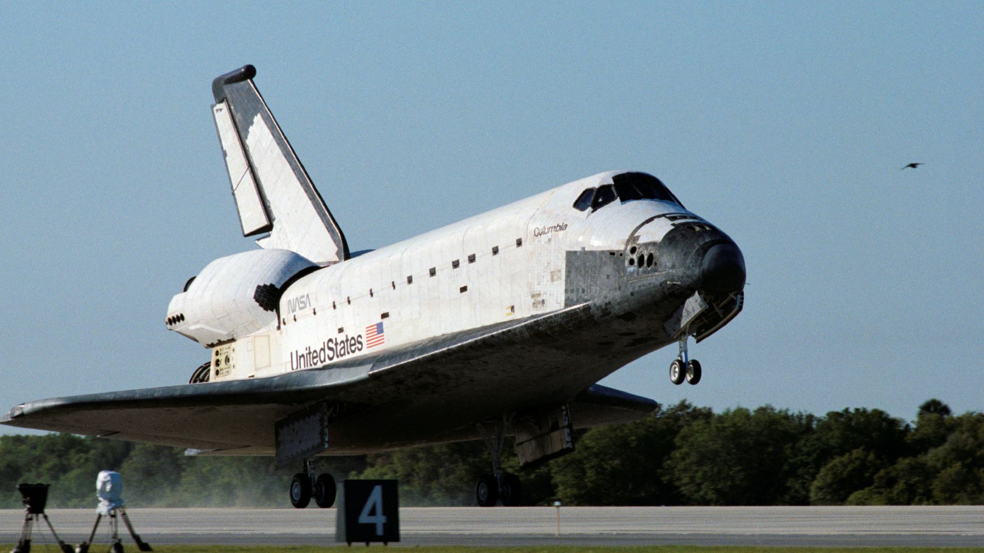 The title says it all. She completed her 16th flight by landing at the Kennedy Space Center. The ill-fated orbiter completed 12 more flights, which culminated in her destruction on February 1st, 2003, during the landing phase of STS-107, killing her brave