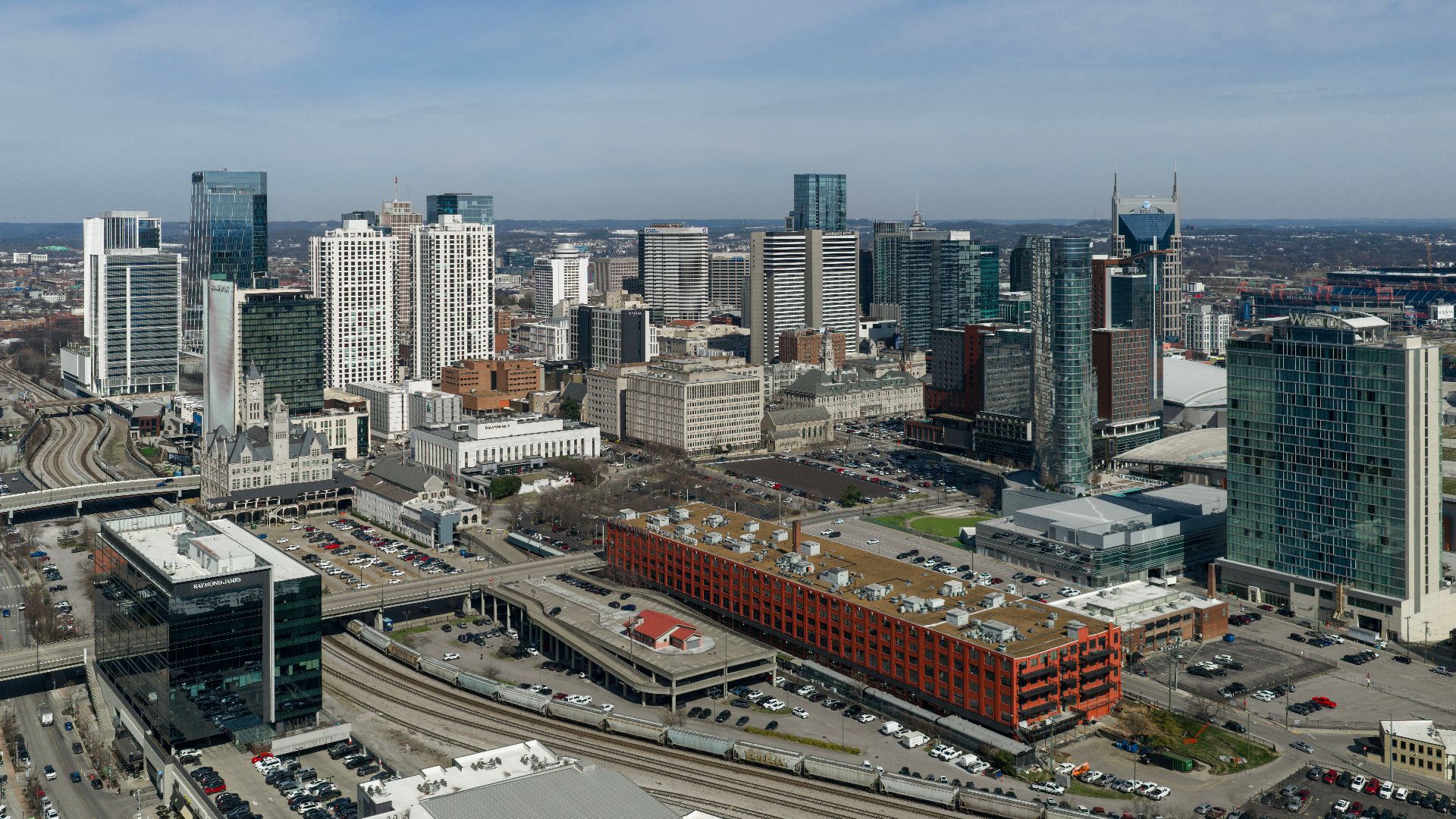 Skyline of Downtown Nashville, Tennessee.