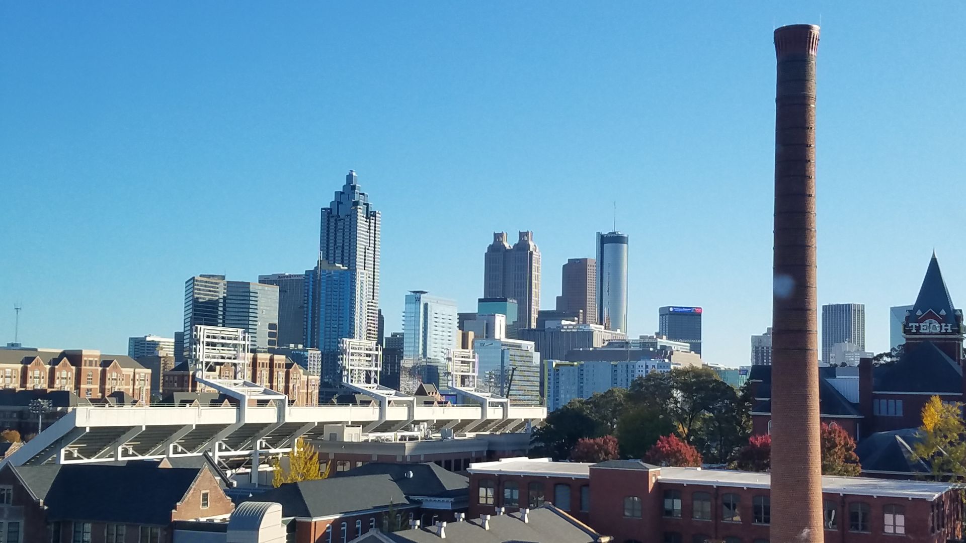 Downtown Atlanta skyline, as viewed from Crosland Tower on the main campus of the Georgia Institute of Technology.