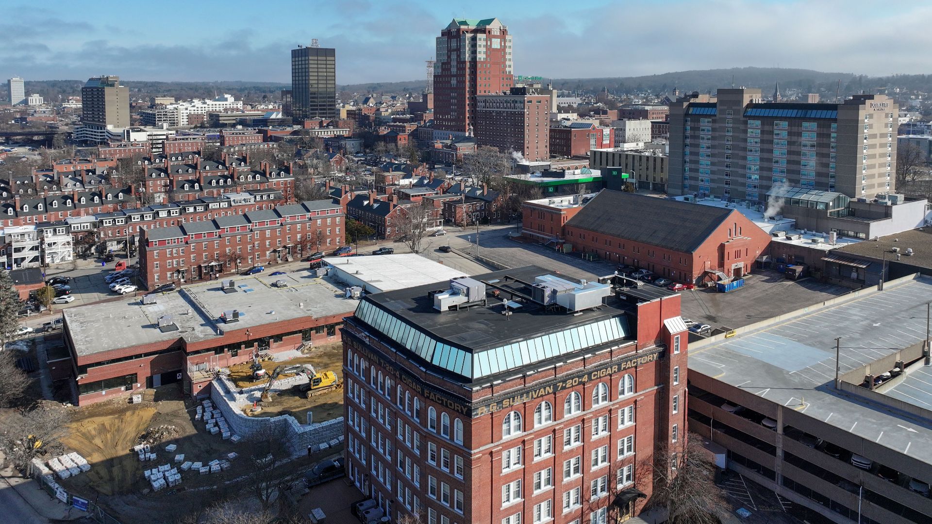 Downtown Manchester, the most populous city in the U.S. state of New Hampshire.