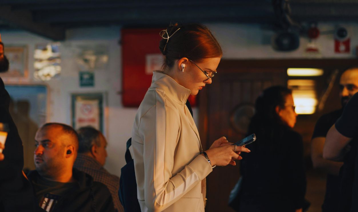 Woman checking phone
