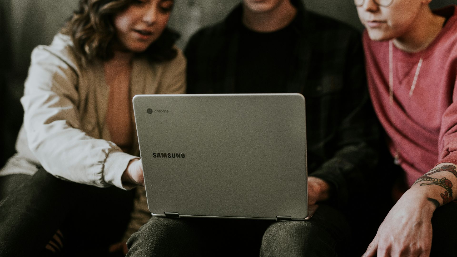 person using laptop