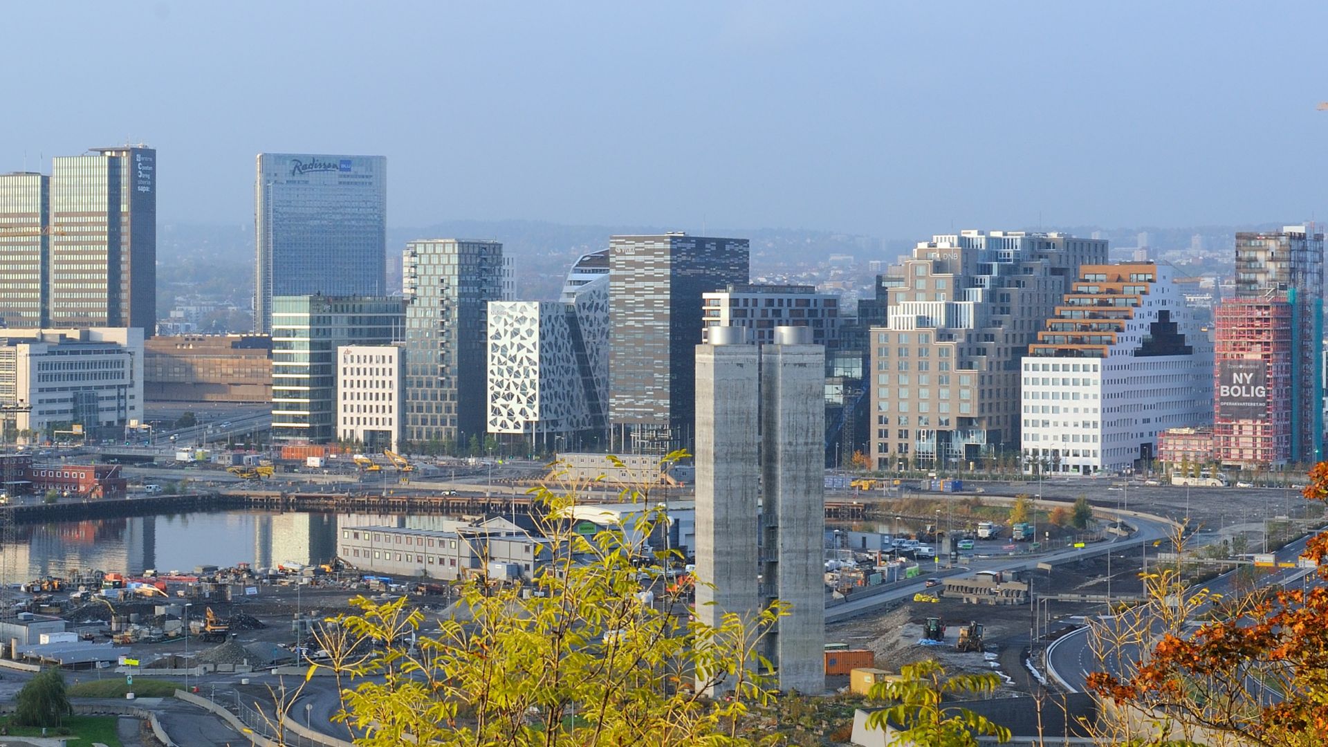 Skyline of downtown Oslo Norway