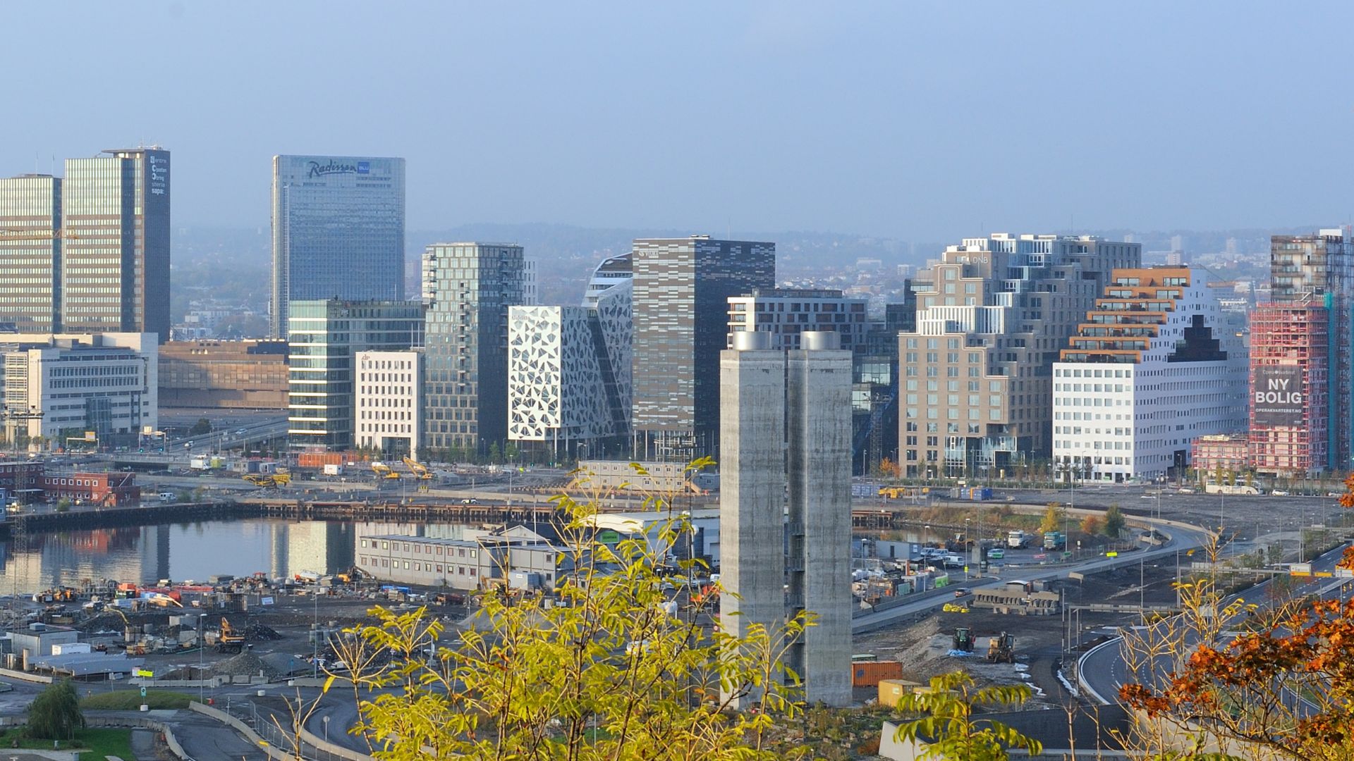 Skyline of downtown Oslo Norway