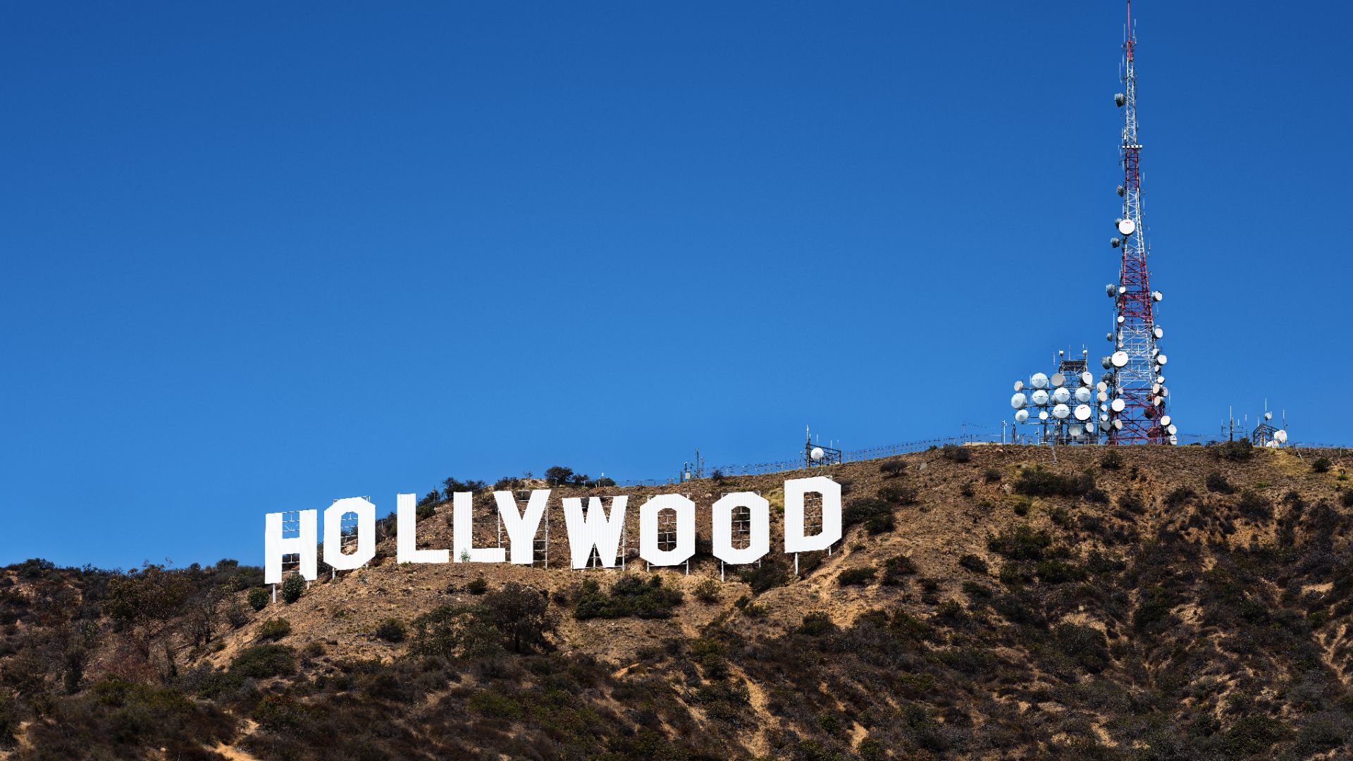 Hollywood Sign in Los Angeles, California.  This view can be seen in the Columbo tv-series episode