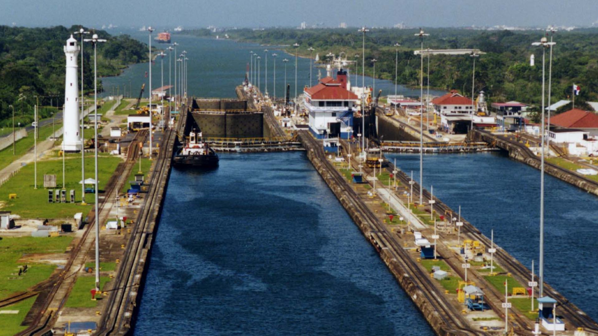 Photo of Panama Canal Gatun Locks.