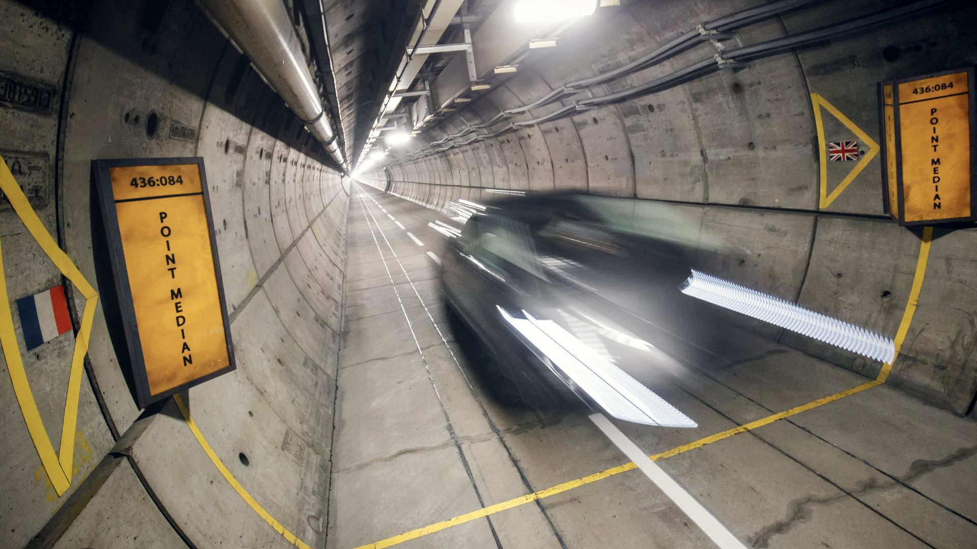 Midpoint of the Channel Tunnel from the service road