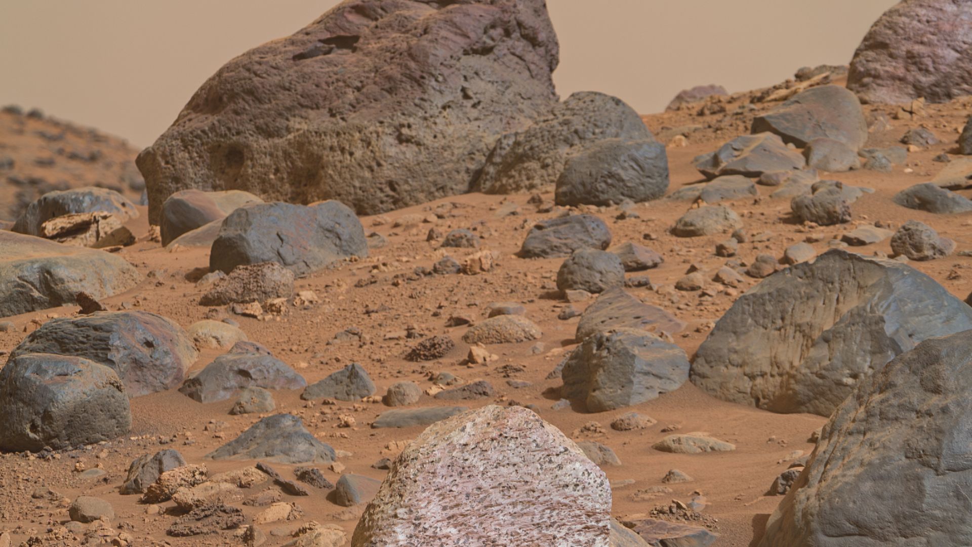 This image is a combination of one 110mm Mastcam-Z image and three SuperCam RMI images of the white rock in Neretva Vallis. 
I recommend to download the full resolution image, otherwise you won't be able to see the full resolution from SuperCam. 
The imag