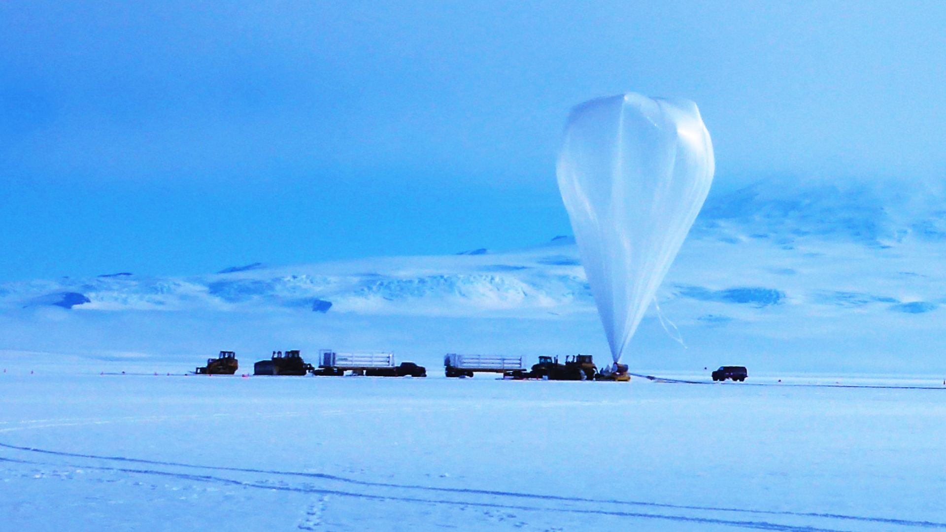 Caption: A NASA Super Pressure Balloon with the COSI payload is ready for launch from McMurdo, Antarctica.
Credit: NASA
More info: 
NASA’s globetrotting Balloon Program Office is wrapping up its 2014-2015 Antarctic campaign while prepping for an around-th