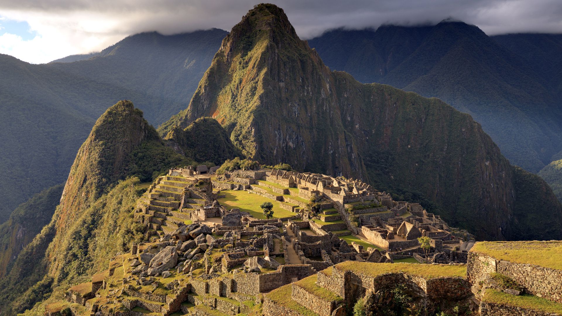 The Macchu Picchu, a UNESCO World Heritage Site near Cusco in Peru, at twilight.