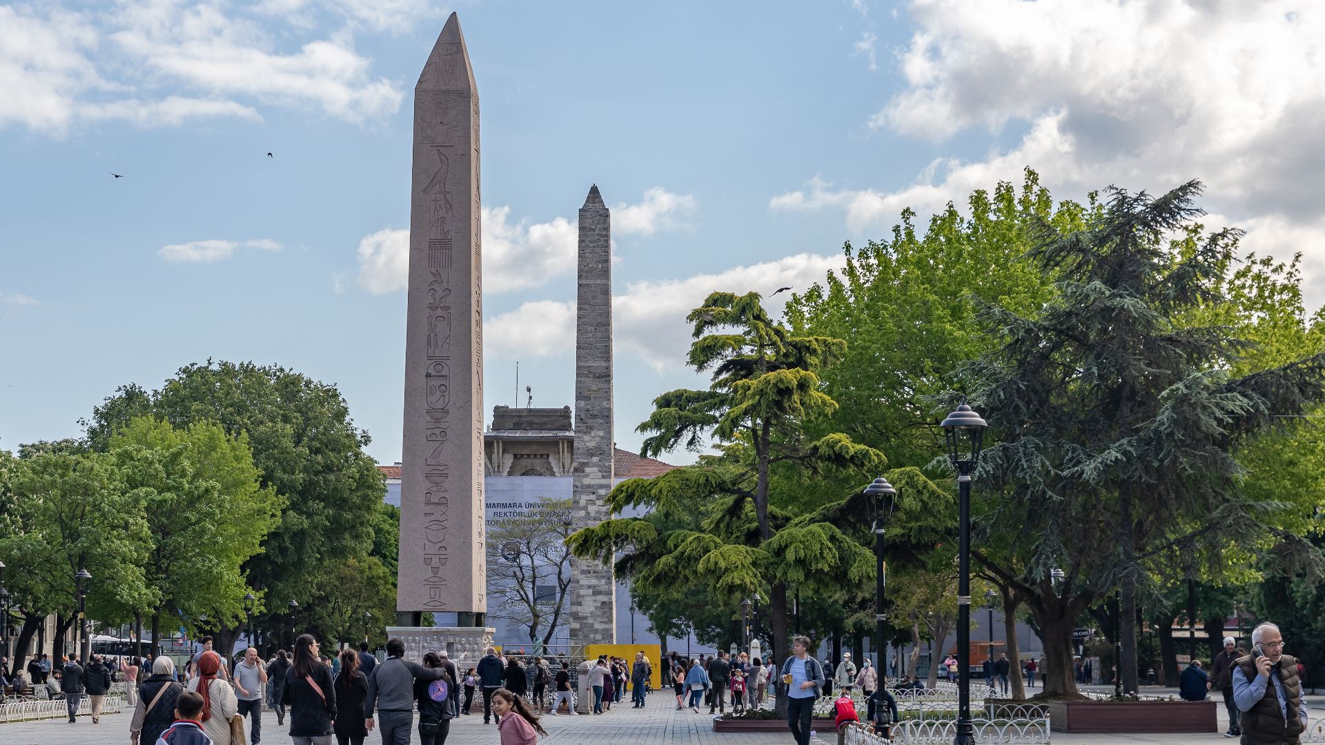 Hippodrome of Constantinople, built in th 3rd century. 

Obelisk of Theodosius, from Luxor.