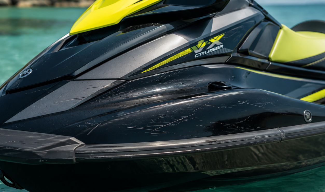 Sporty jet ski by clear waters