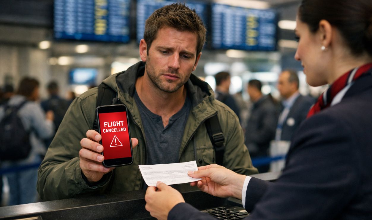 Airline staff-client interacting