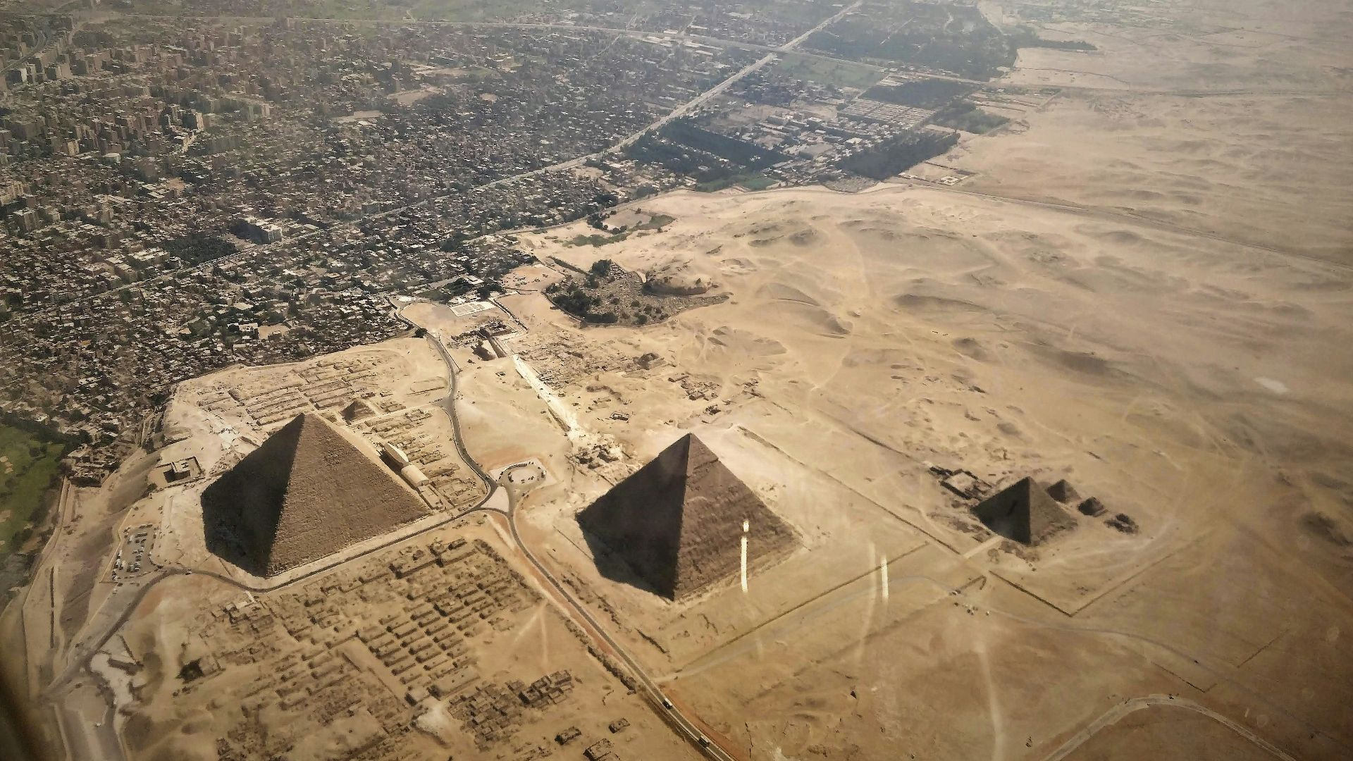 aerial photography of pyramids of Egypt