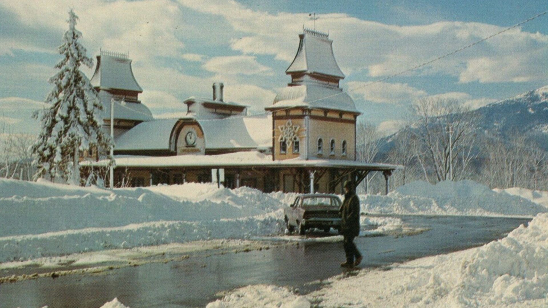 Circa-1970s postcard of North Conway station
