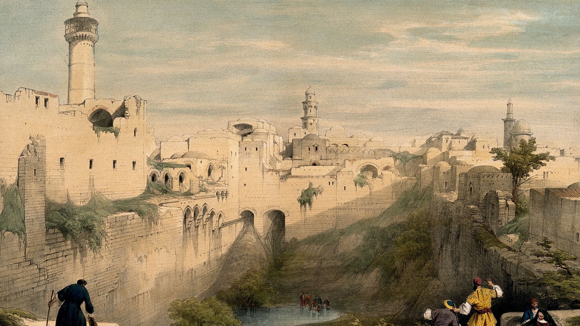 The Pool of Bethesda, Jerusalem Coloured lithograph by D. Roberts, 1839.
Iconographic Collections
Keywords: David Roberts