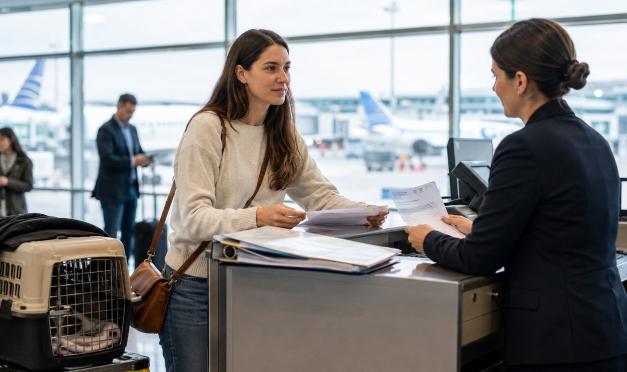 Modern airport check-in interaction