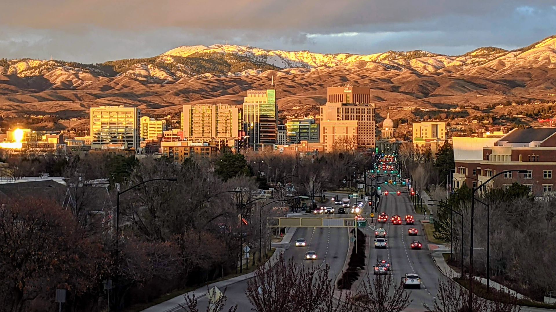 Downtown Boise in the winter of 2021