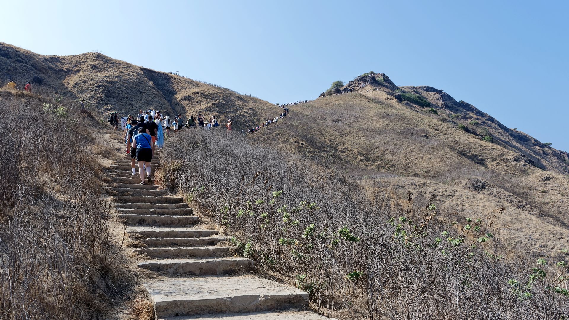 Trekking path on Padar Island, Komodo National Park, Indonesia