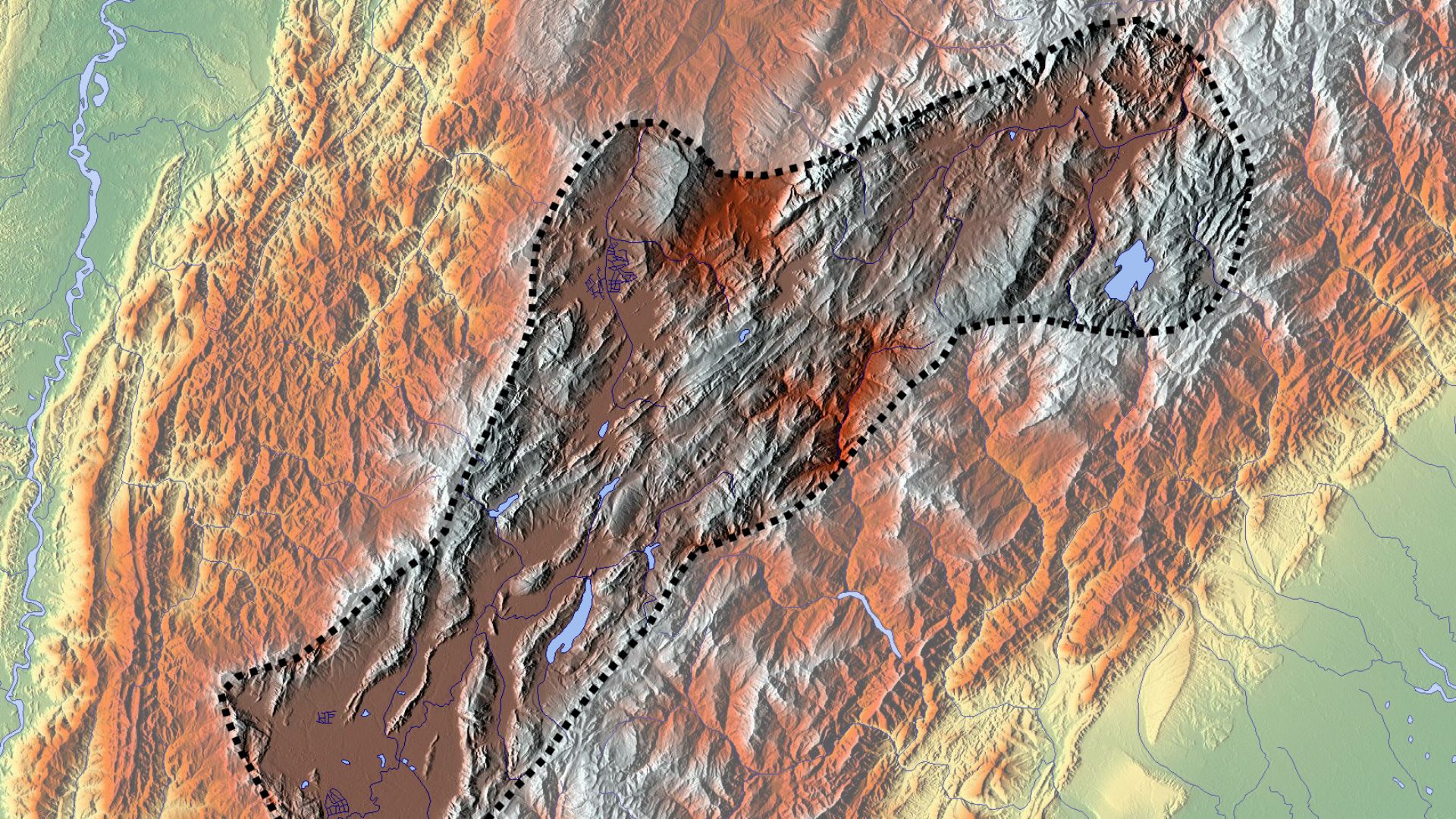 Carte de l'altiplano cundiboyacense, en Colombie.
