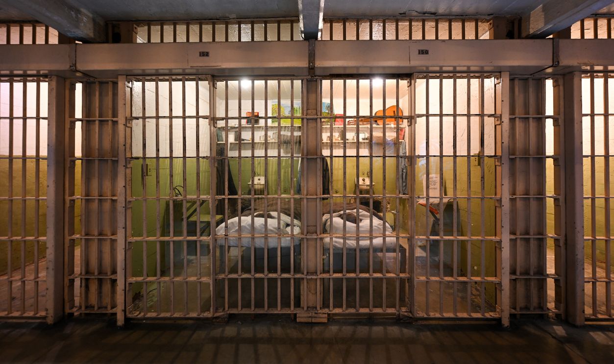 Alcatraz Island Prison of San Francisco SAN FRANCISCO, CA - AUGUST 15: Cells of the inmates John and Clarence Anglin brothers who escaped from the maximum security federal prison of Alcatraz on June 11, 1962, is seen on August 15, 2023 in San Francisco, California, United States. Alcatraz Prison is operating now as a museum, the prison also called as ''The Rock'' is managed by the U.S. National Park Service. The prison was in operation from 1861 until 1963. Each year, more than 1.5 million visitors travel to Alcatraz Island.