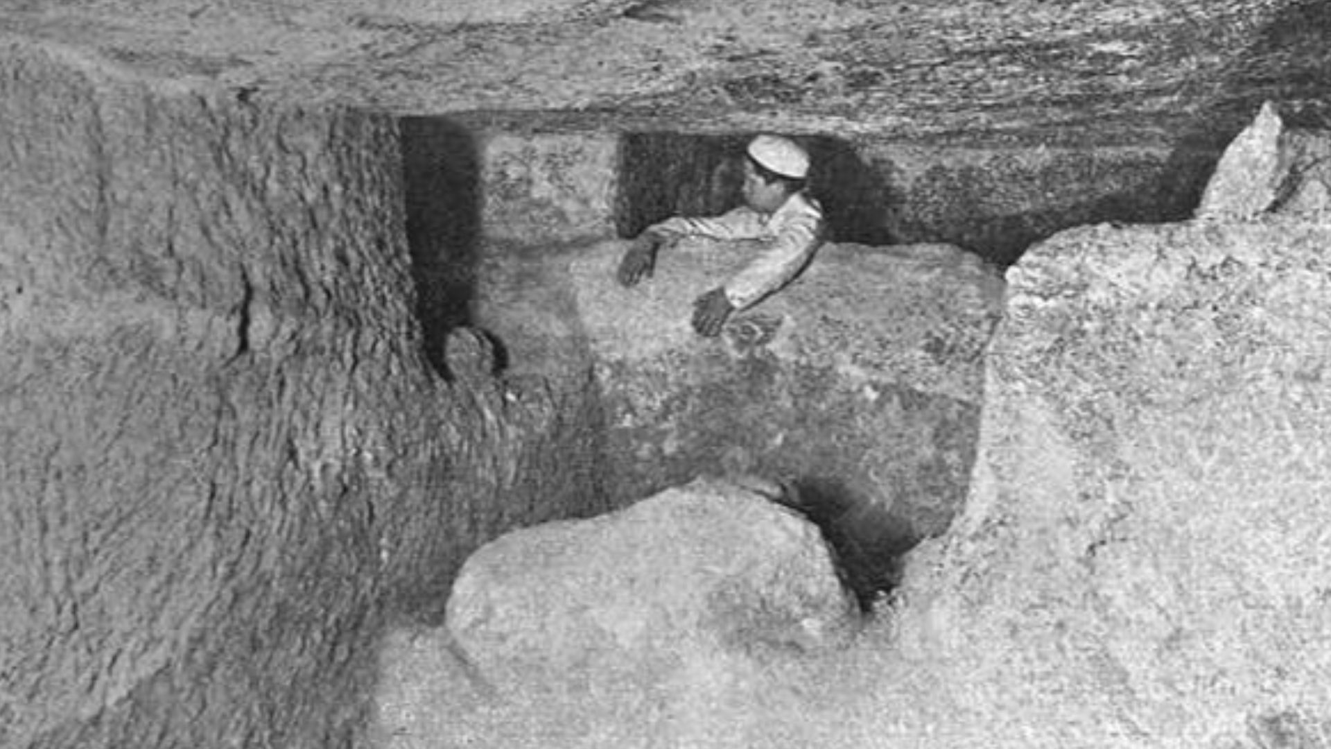 Subterran chamber of the Great Pyramid of Giza.