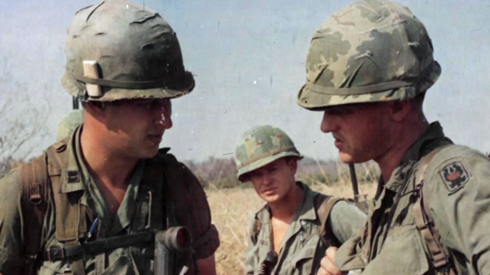 CPT Edward N. Rolle (right) CO, Company E, 199th Light Infantry Brigade, discusses with CPT Robert Hazard, the day's operation which will be conducted northeast of Bien Hoa. NARA 111-CCV-605-CC46747