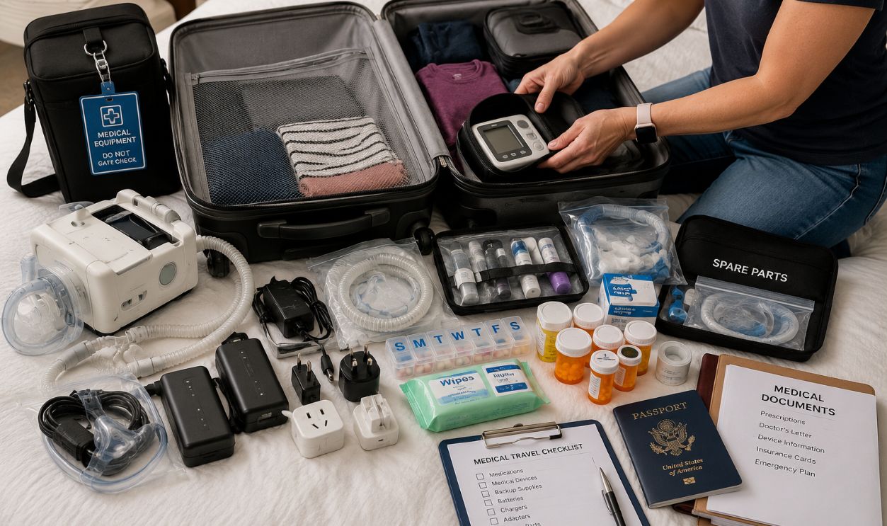 Packing for medical travel preparations