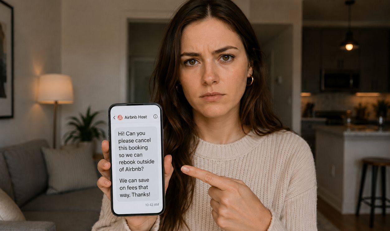 woman showing phone